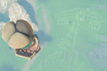 The Legend of Zelda: Tears of the Kingdom Link and Impa riding a hot air balloon over a geoglyph and Tear of the Dragon