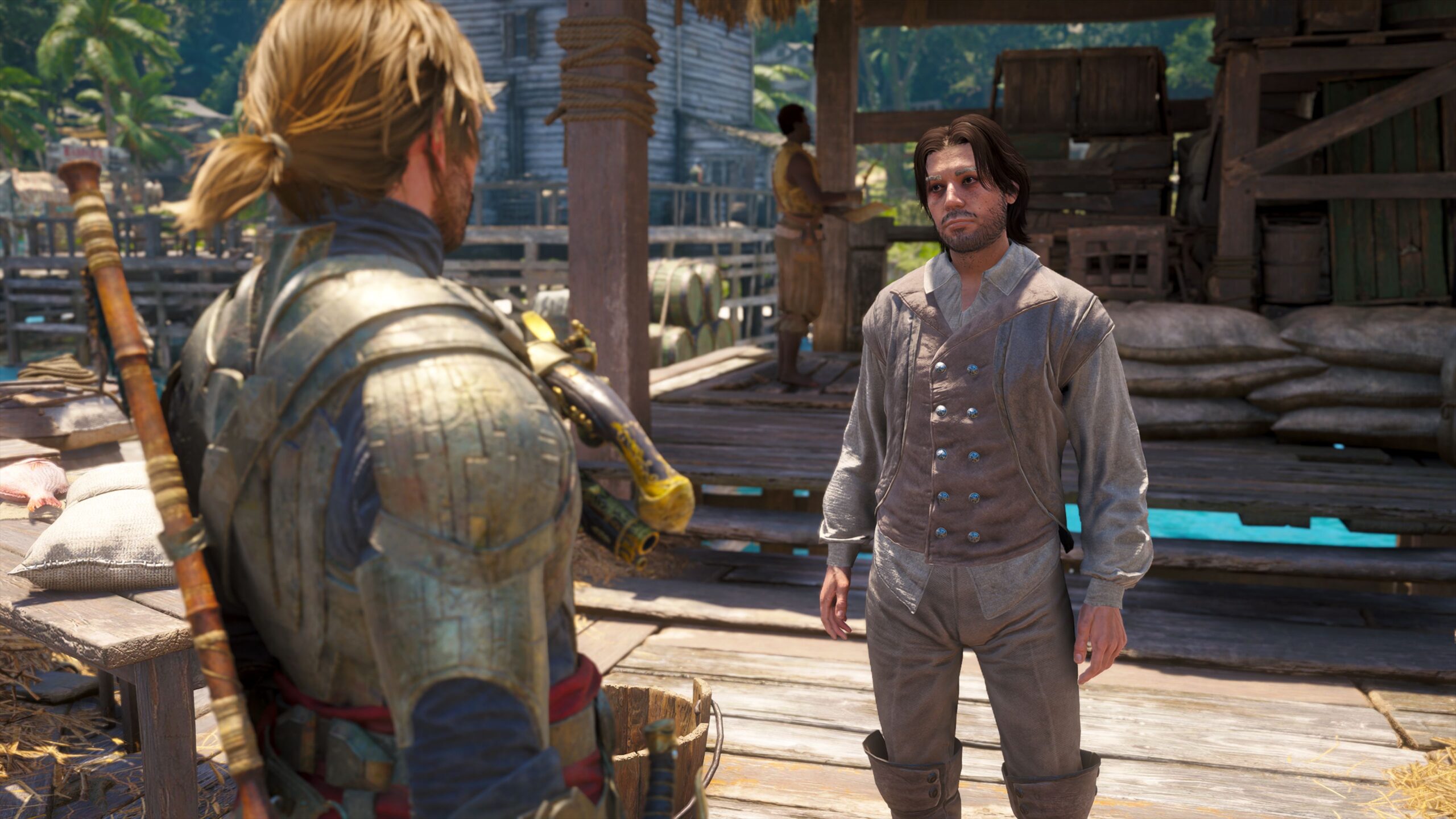 Edward speaks with the Treasure Dealer in Assassin's Creed Black Flag Resynced.
