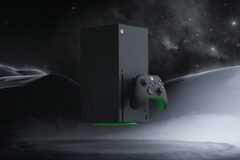 A black Xbox Series X with green accents