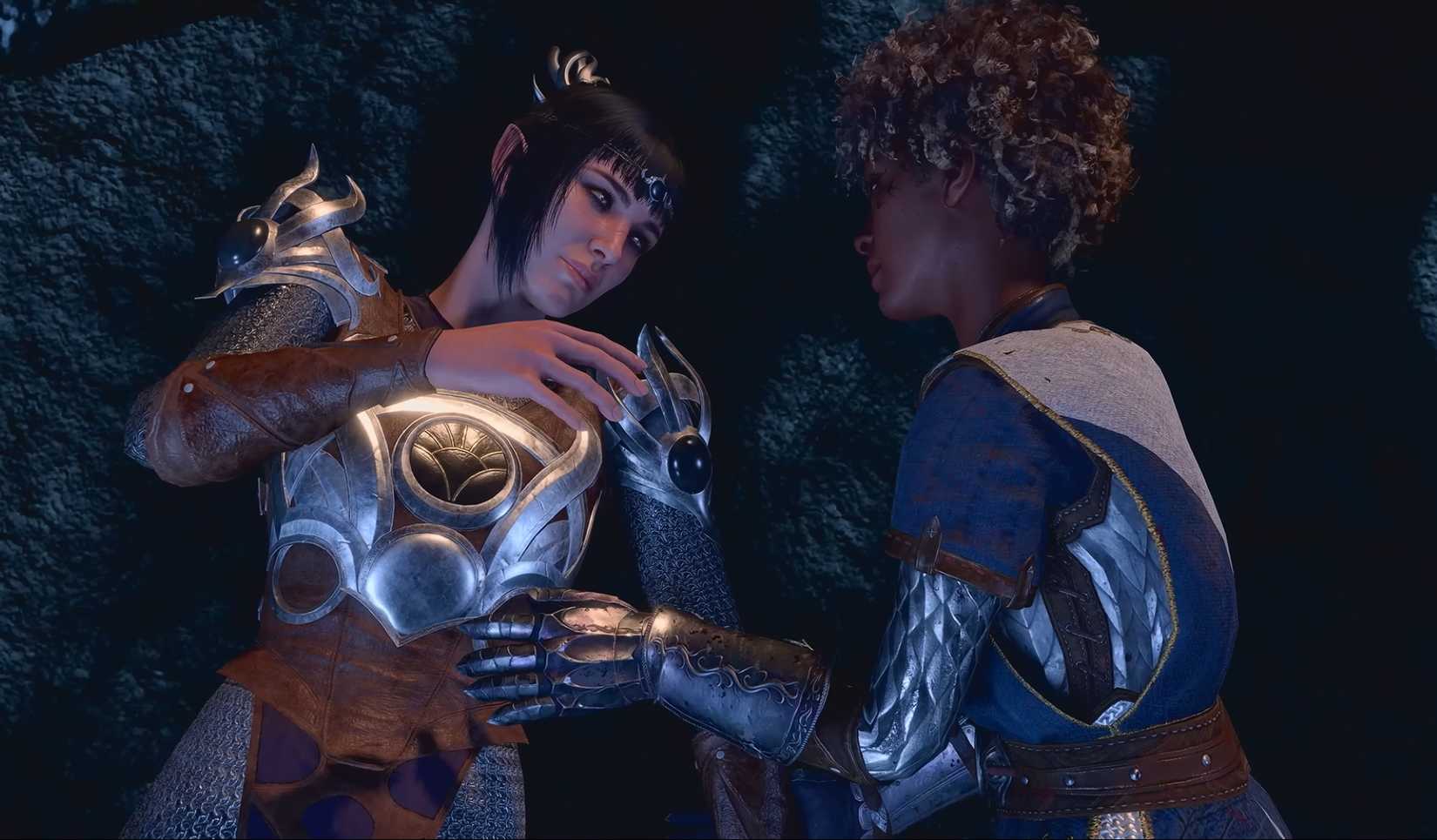 Baldur's Gate 3 romance the player character about to kiss Shadowheart