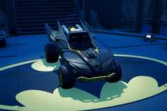 A Batmobile beach buggy inside the Bat Cave in Fortnite Chapter 7 Season 3.