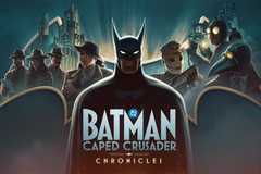 The key art for Batman Caped Crusader Chronicles, a new free game on Amazon. It shows the black knight surrounded by investigators and enemies.