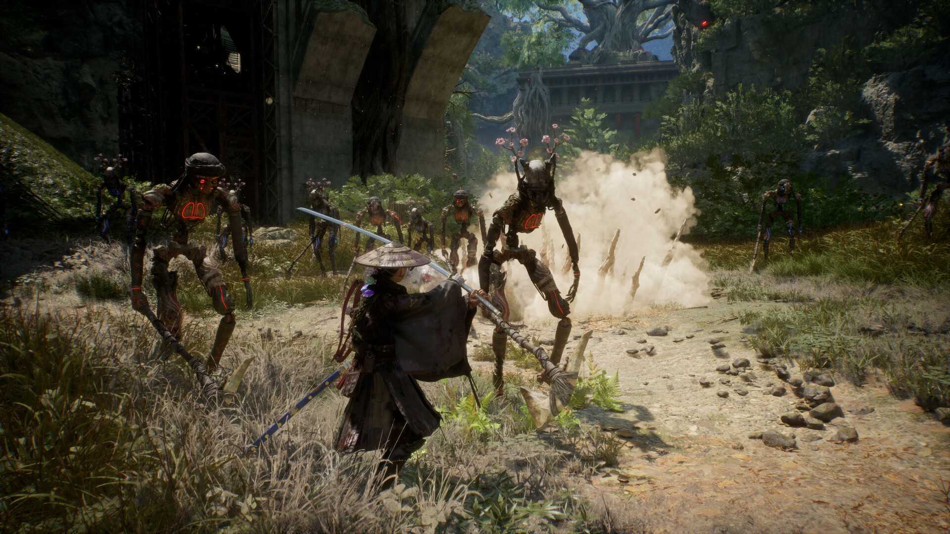 The hero of Beast of Reincarnation faces off against robots.