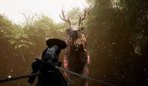 Emma faces a magical elk-like creature in Beast of Reincarnation