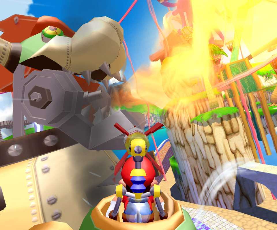 mario fights bowser mecha on rollercoaster