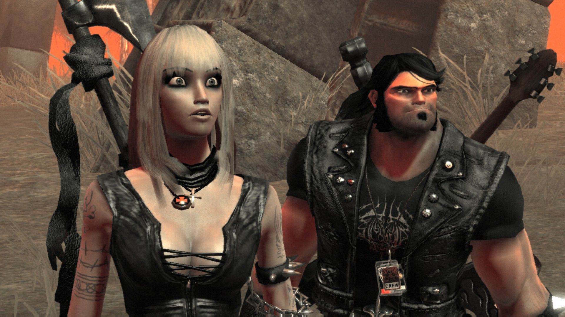 Two characters in Brutal Legend