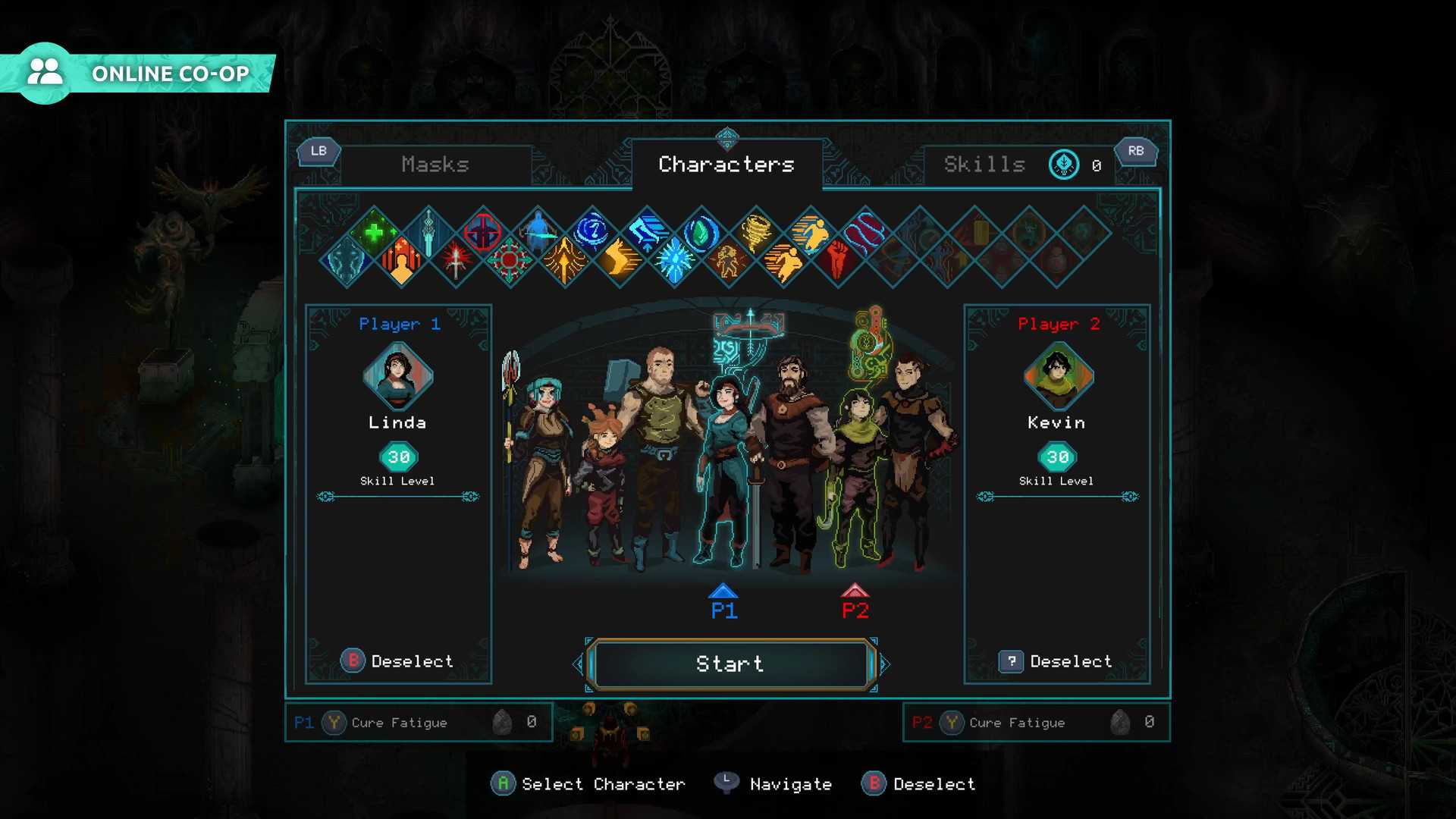 The family selection screen in Children of Morta