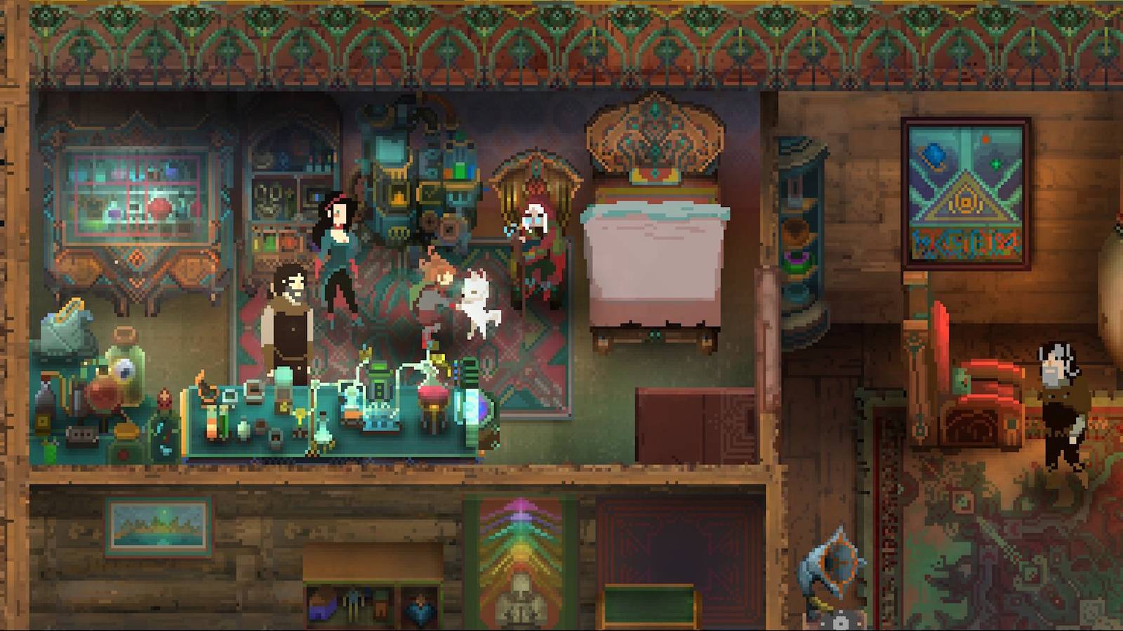 The Bergson family resting at home in Children of Morta