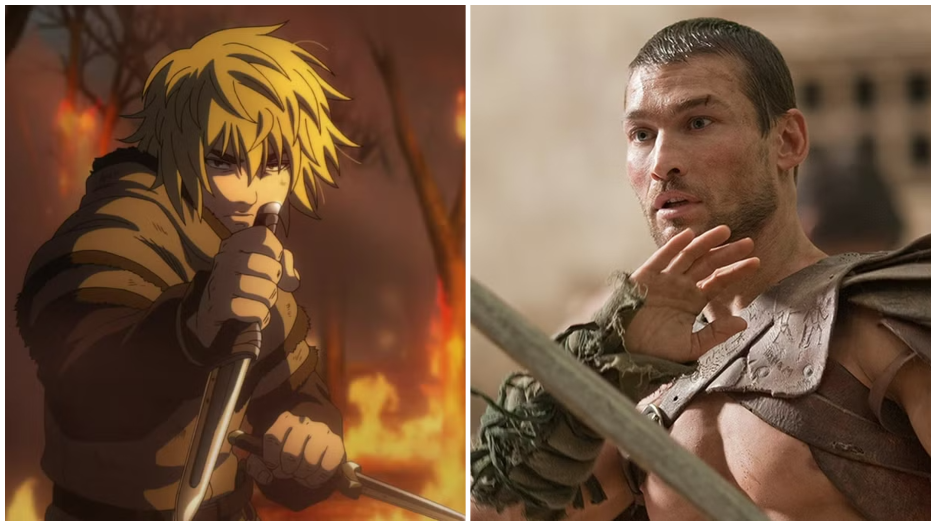 Thorfinn from Vinland saga facing Spartacus/
