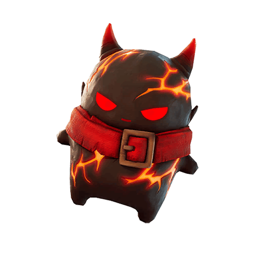 A Demon Sprite, a molten creature with horns wearing a collar, from Fortnite.