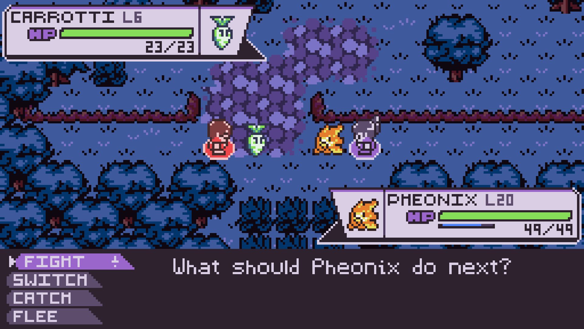 Two rangers battling in Dokimon: Quest.
