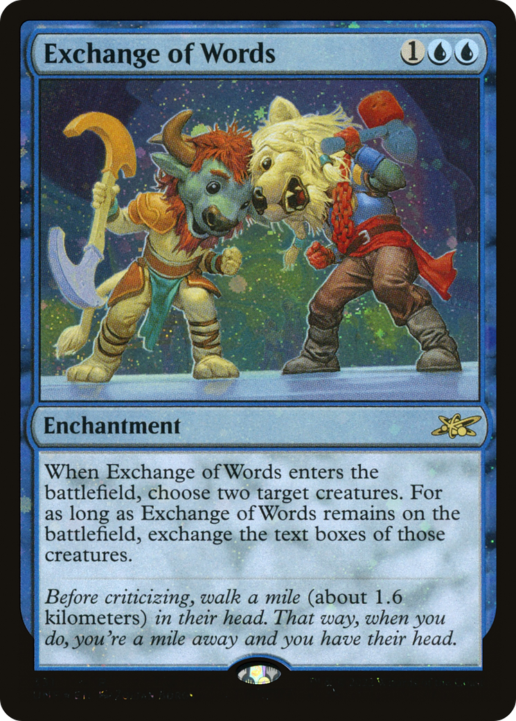 Exchange of Words - Unfinity 331 (8698fbc7-63de-449c-a668-8828e47aff8a)