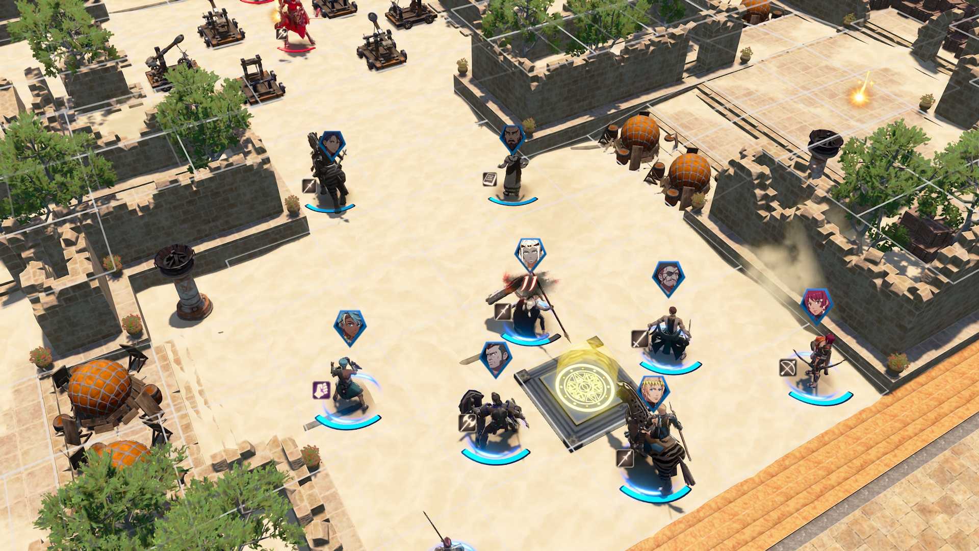 A battle featuring Theodora in Fire Emblem Fortune's Weave