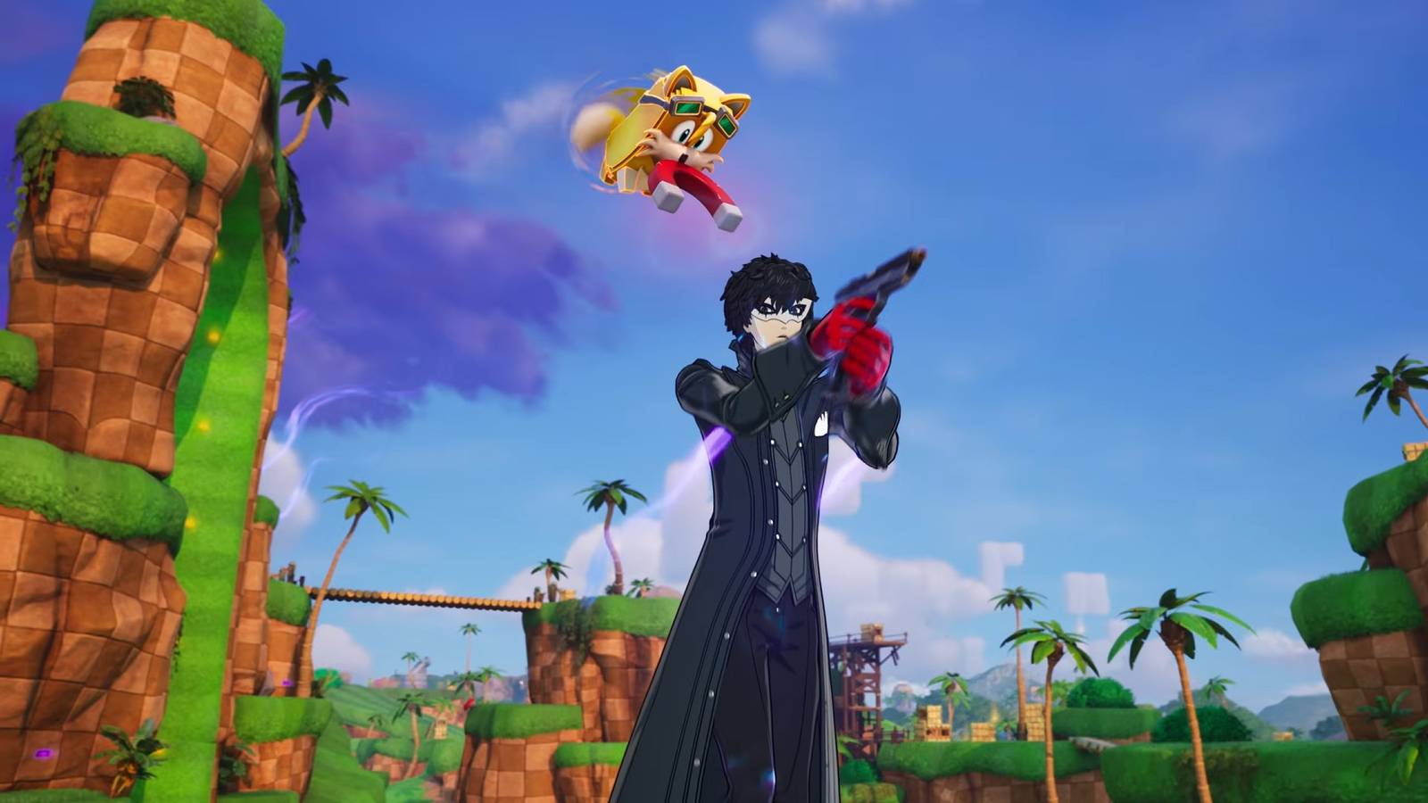 Joker from Persona 5 fights with a tails pet in Fortnite