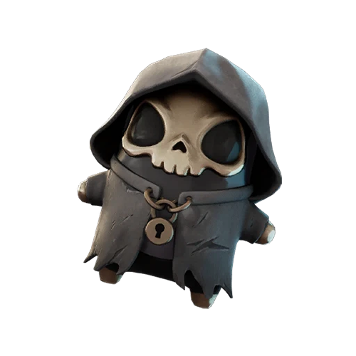 A Grim Reaper Sprite, a creature wearing a skull mask and a black cloak, from Fortnite.