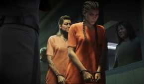 Lucia Camina Wearing an Orange Jumpsuit and Cuffs in Grand Theft Auto 6