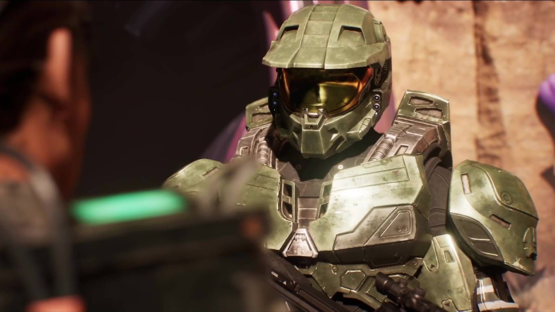 Master Chief talking to Williams during a cutscene in Halo: Campaign Evolved.