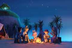 A Heartopie official image showing some characters around a firepit