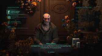 Talking to an NPC in Hell Is Us.