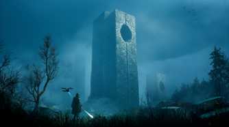 Remi approaching a tower in a screenshot from Hell Is Us.