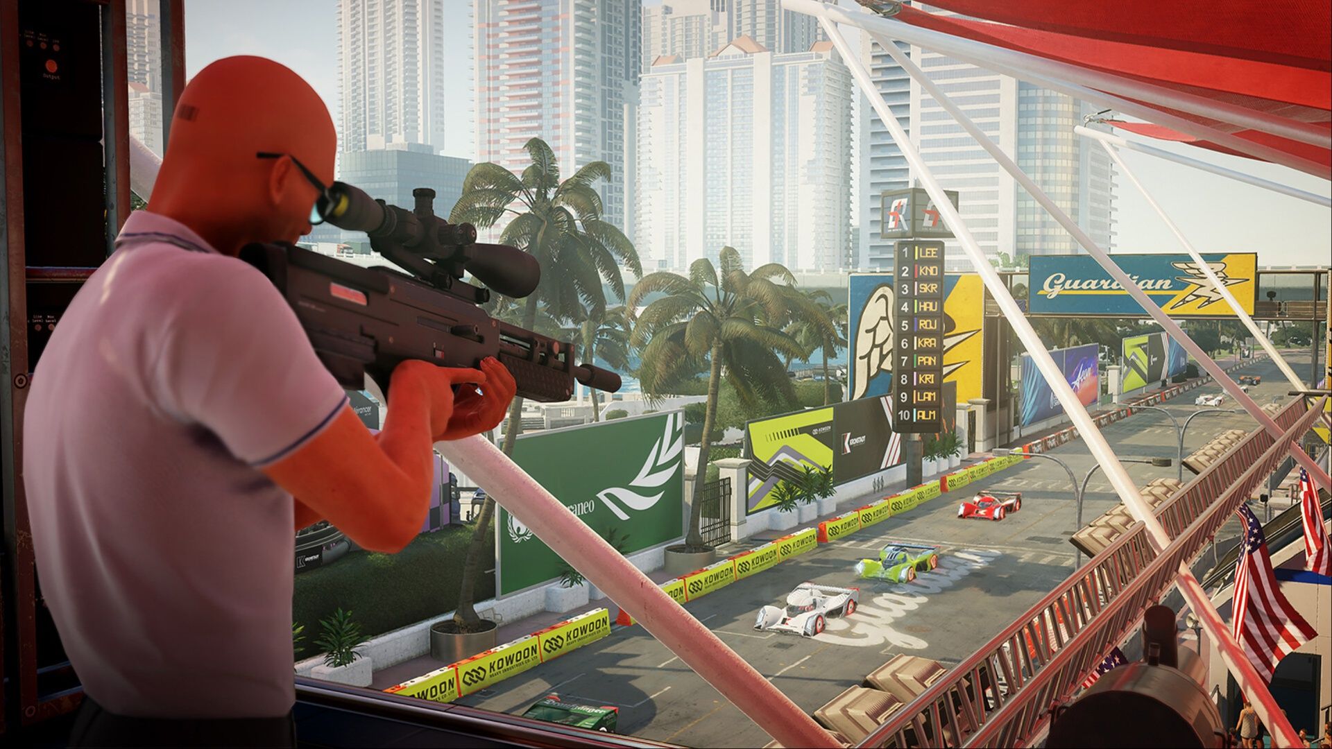 agent 47 with a sniper