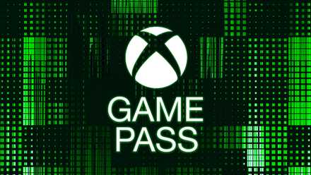 Microsoft Game Pass logo on green patterned background