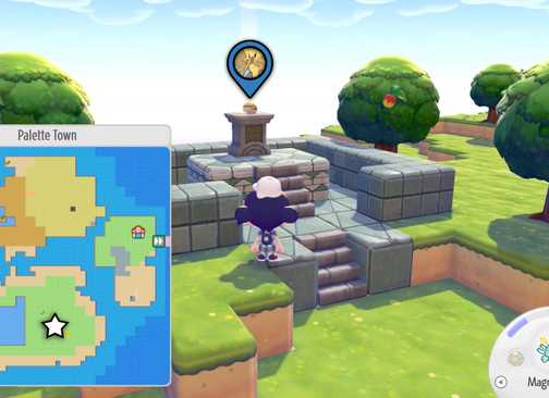 A map showing where to find a Zapdos' building kit in Pokopia