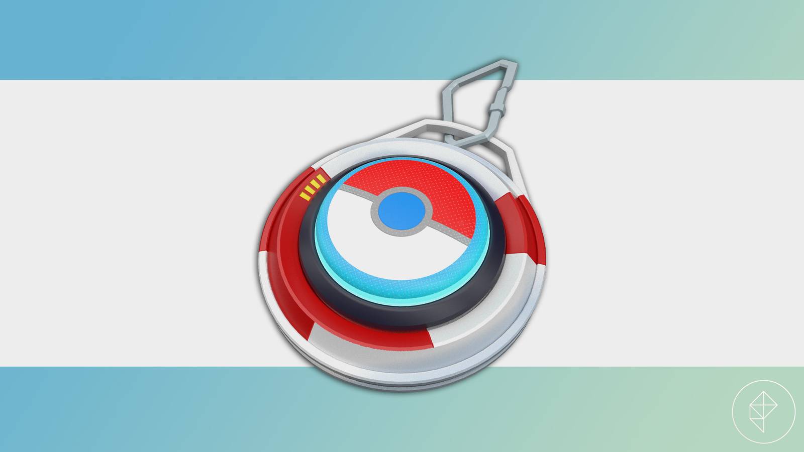 A Poké Ball-esque gadget on a carabiner from Pokémon Go
