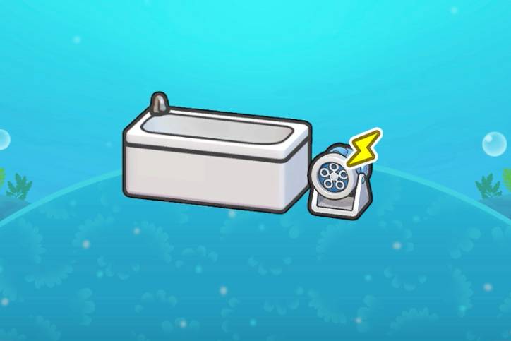 A bathtub next to a bubble machine in Pokopia