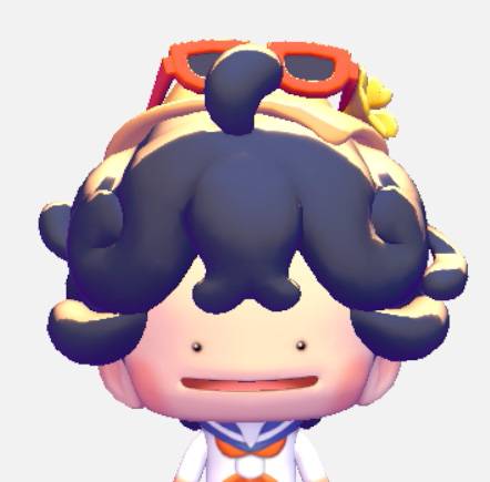 A Ditto with curly hair inspired by Bede in Pokopia