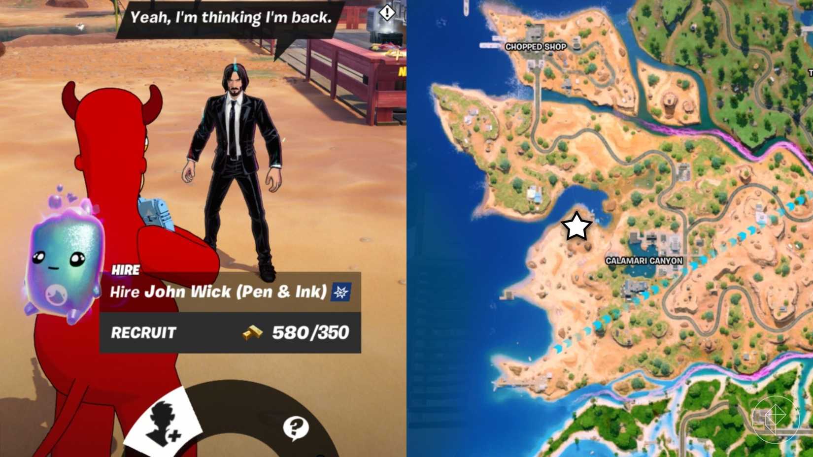 John Wick NPC Map Location Fortnite Chapter 7 Season 3