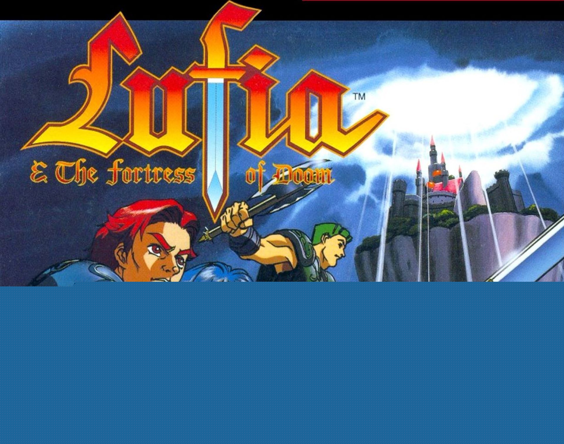 Artwork sample cropped from the North American release of Lufia and the Fortress of Doom for Super Nintendo