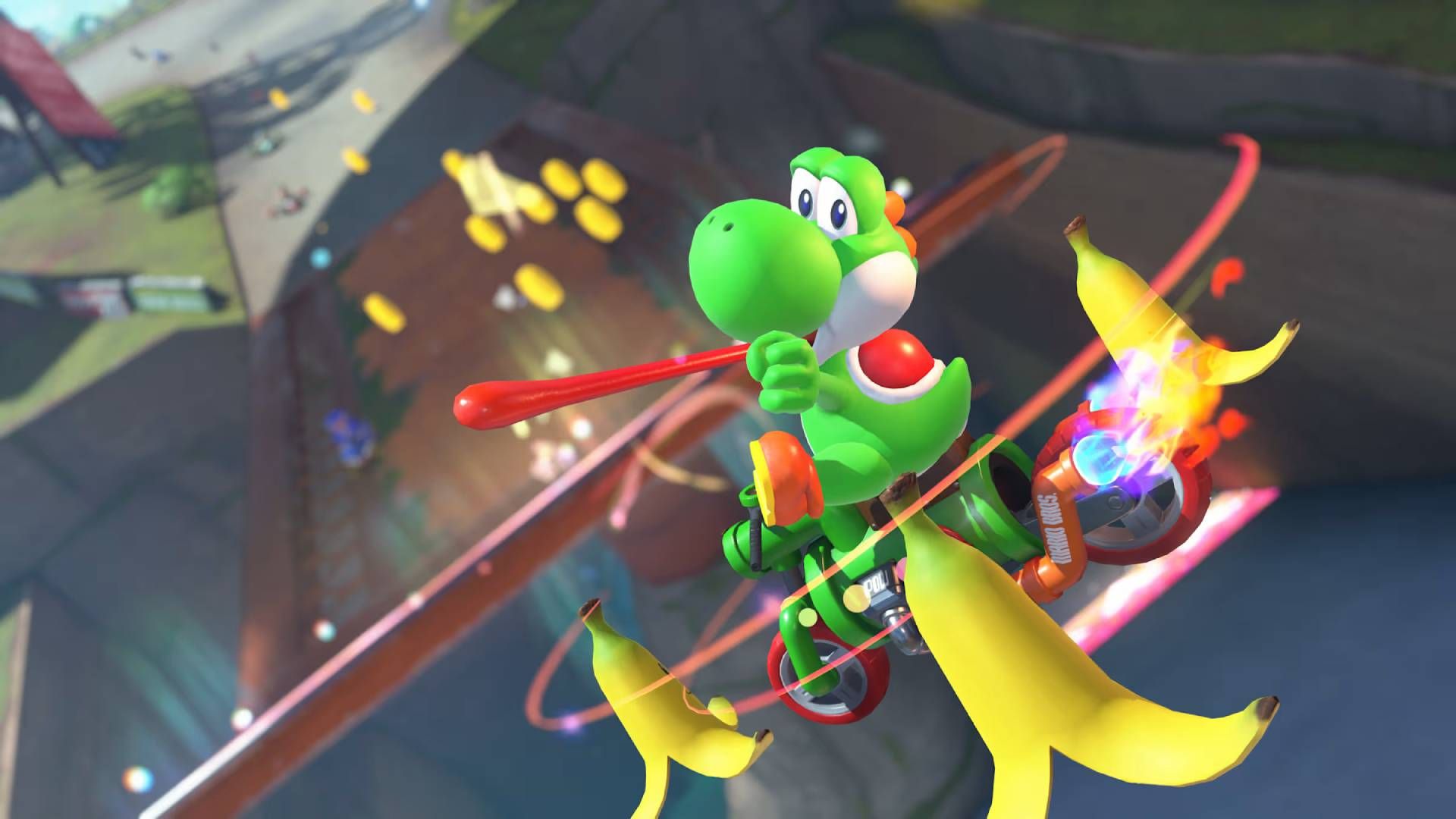 Yoshi in Mario Kart World.