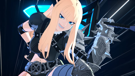 Magik posing with her giant sword.