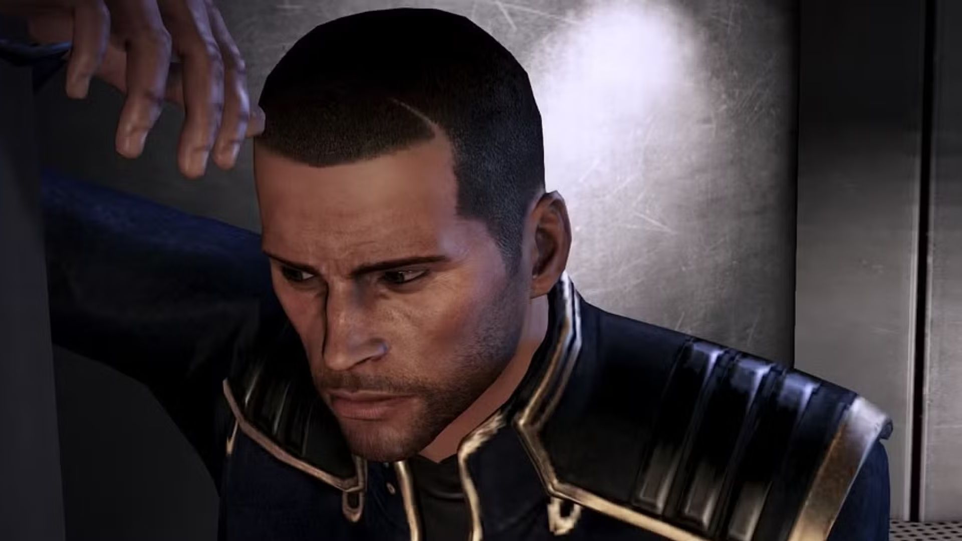 Commander Shepherd looking upset