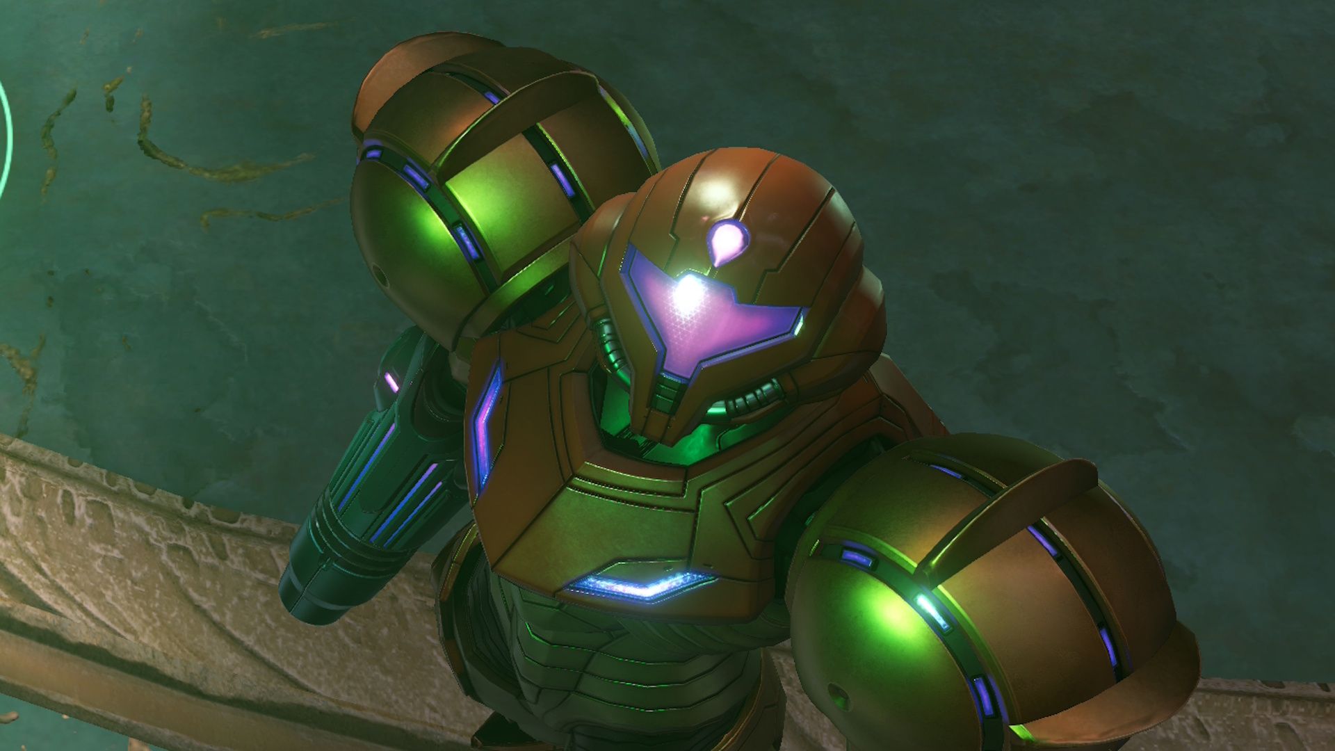 Samus looking up in Metroid Prime 4