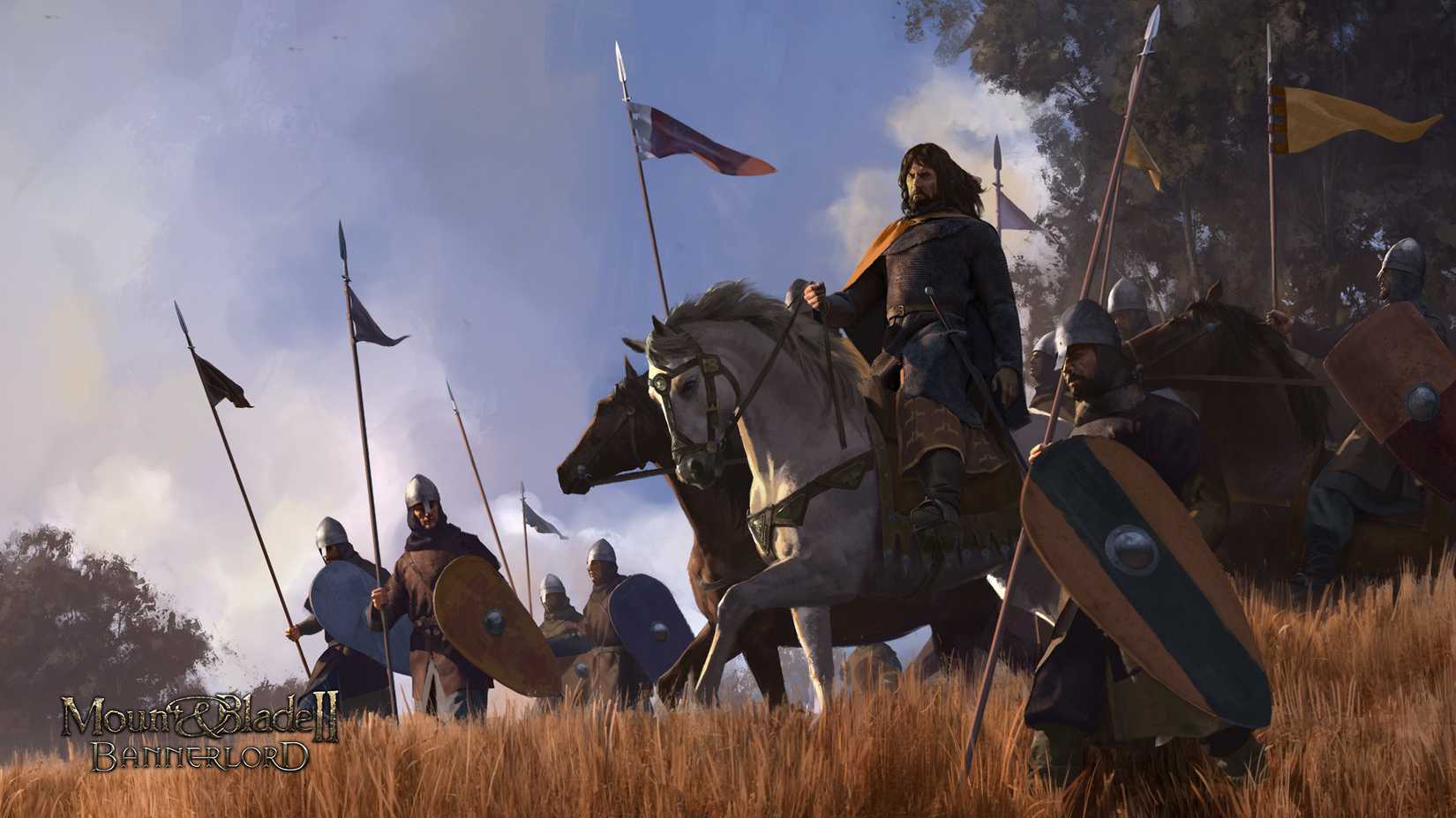 Mount & Blade 2: Bannerlord - loading screen art of a general standing before his assembled army