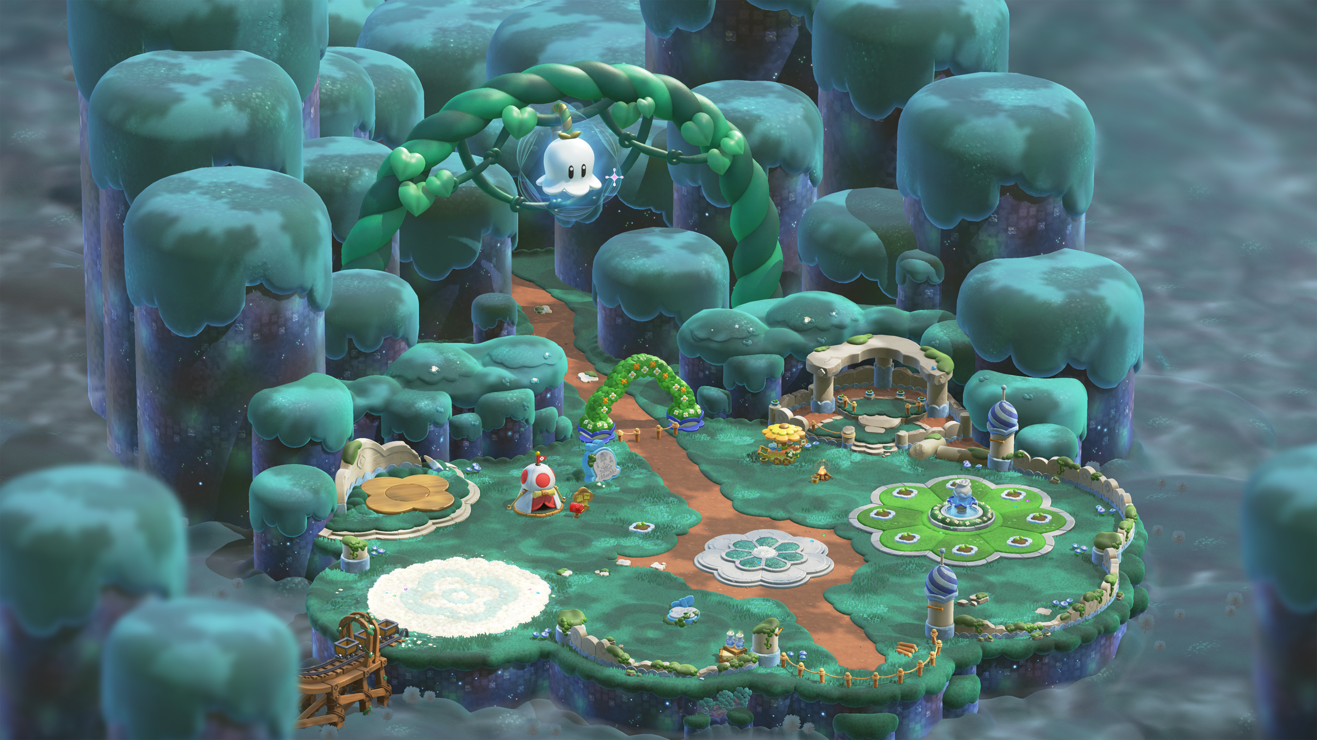 A view of part of Bellabel Park in Super Mario Bros. Wonder