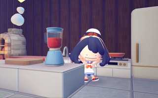 A disguised ditto standing beside a blender in Pokemon Pokopia.