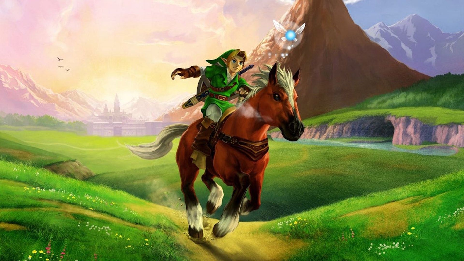 Link riding Epona in Ocarina of Time