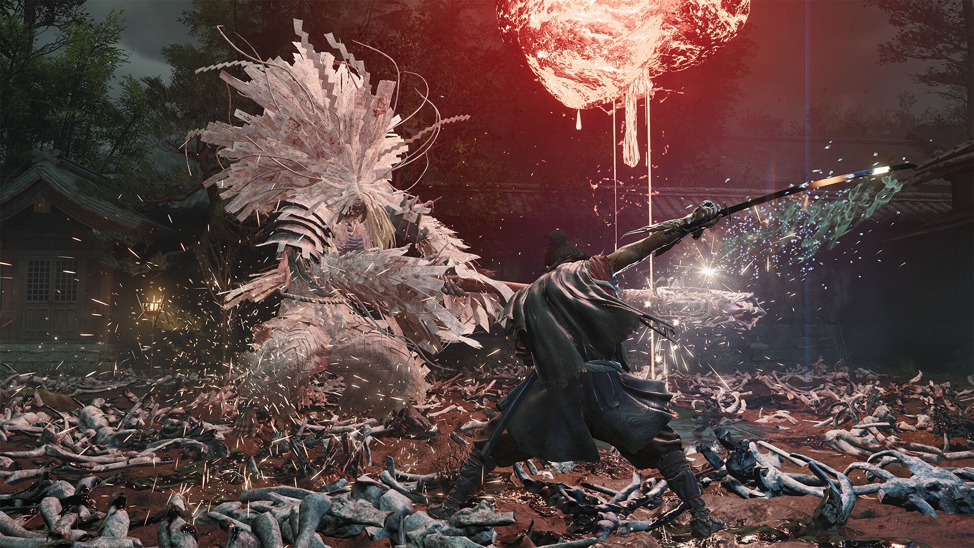 A samurai fights a feathered enemy in Onimusha: Way of the Sword.