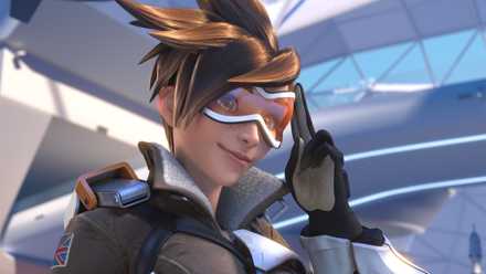 Tracer in the Overwatch reveal cinematic