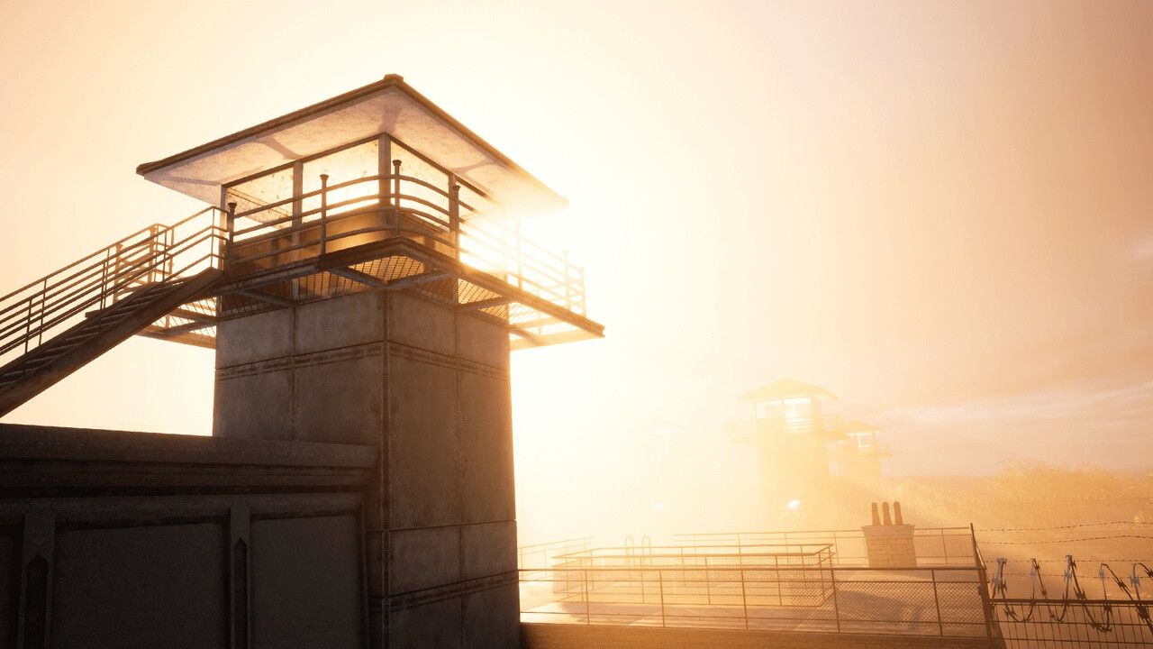 sun streaming through a watchtower