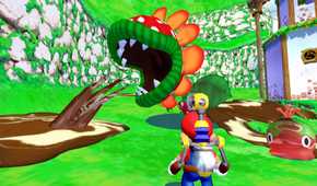mario fights piranha plant boss