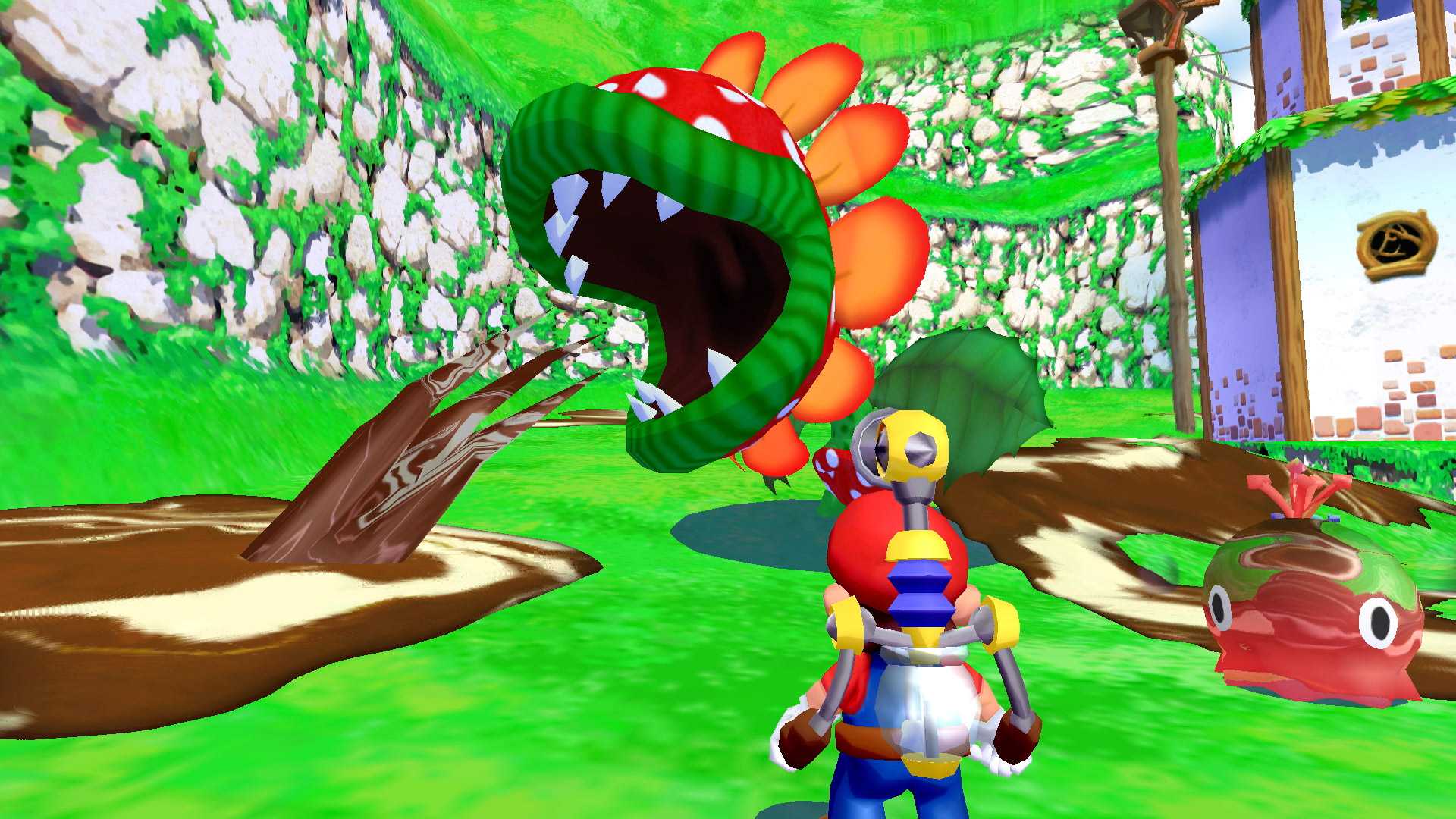mario fights piranha plant boss
