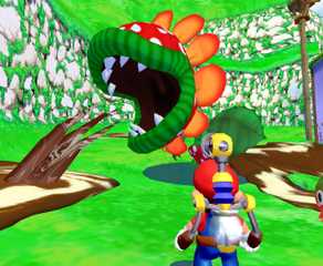 mario fights piranha plant boss