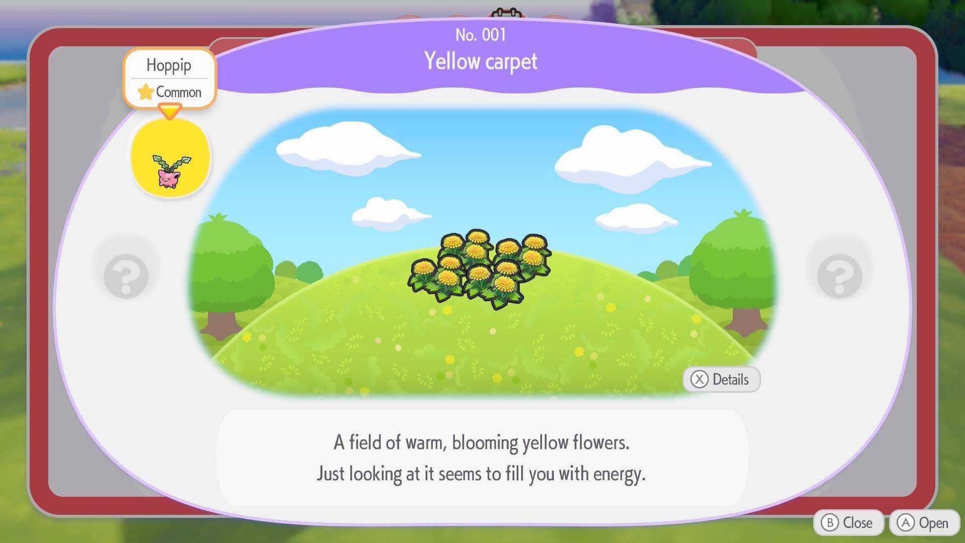 The Yellow Carpet habitat in Pokémon Pokopia.