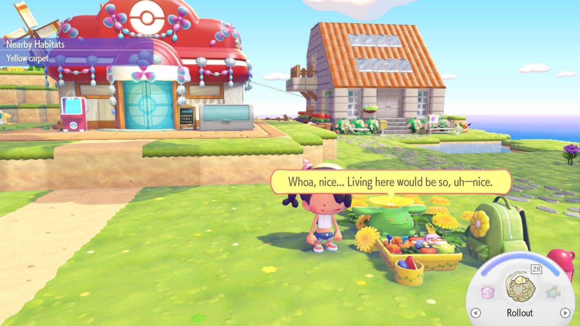 Ditto standing next to Skiploom in Pokémon Pokopia.