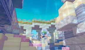 Ditto swimming underwater in Pokemon Pokopia.