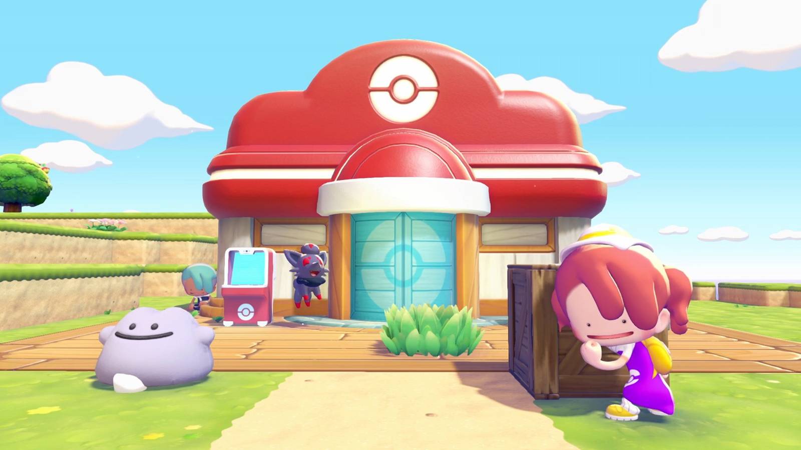 Pokopia Zorua event contest showing the human Ditto hiding for a Zorua